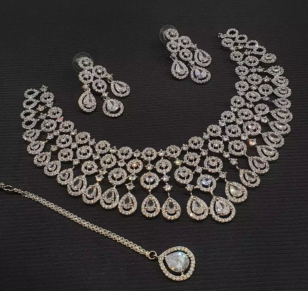 American diamond bridal set