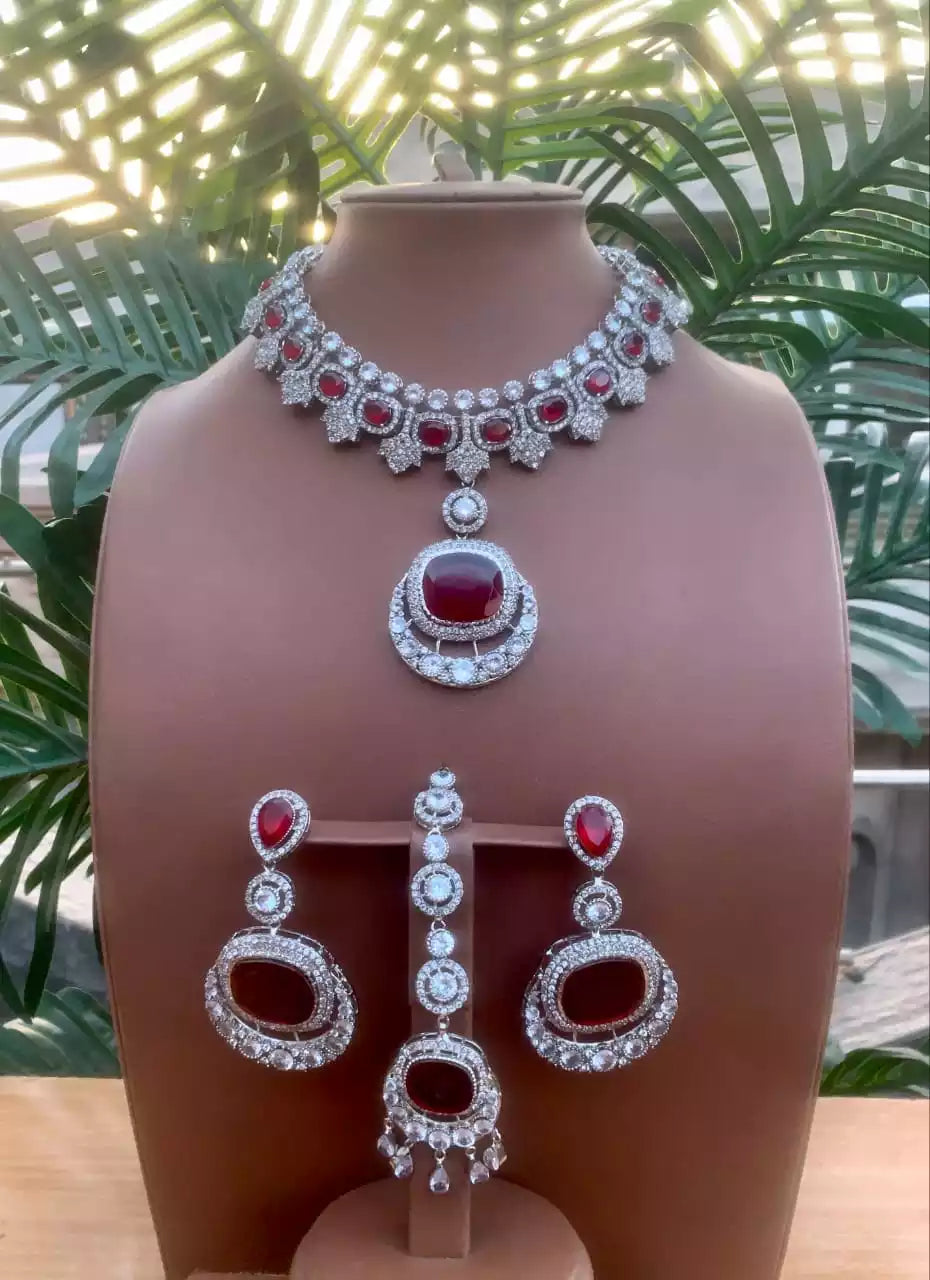 Zircon big stone necklace set Main image