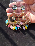 Long kundan earrings