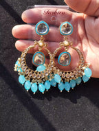 Long kundan earrings