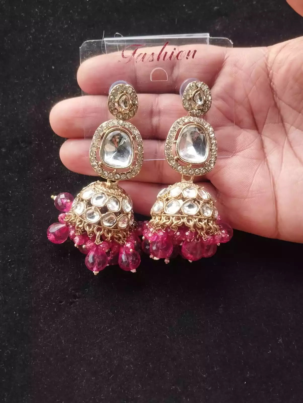 Indian kundan earrings Main image