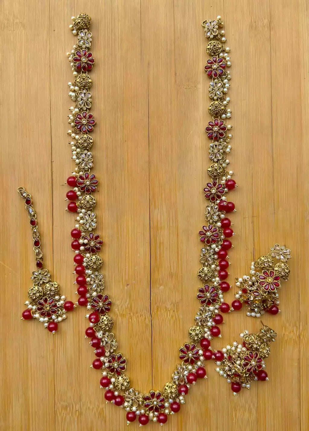 Zircon pearl long maala set