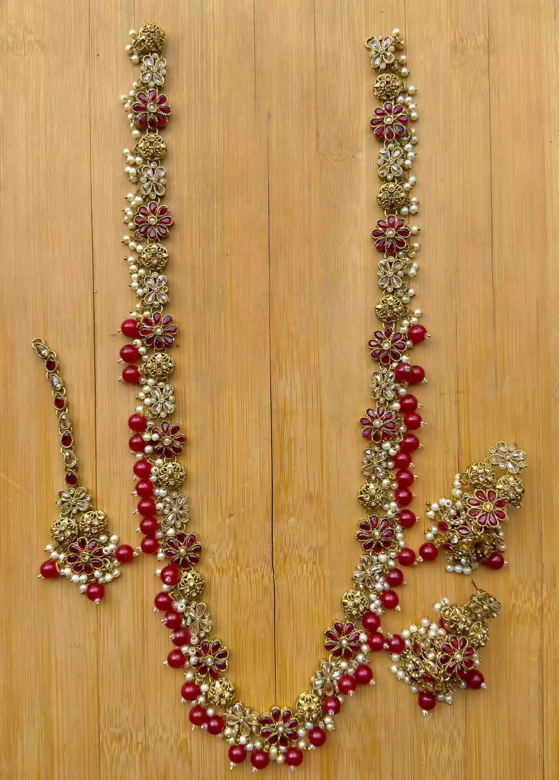 Zircon pearl long maala set