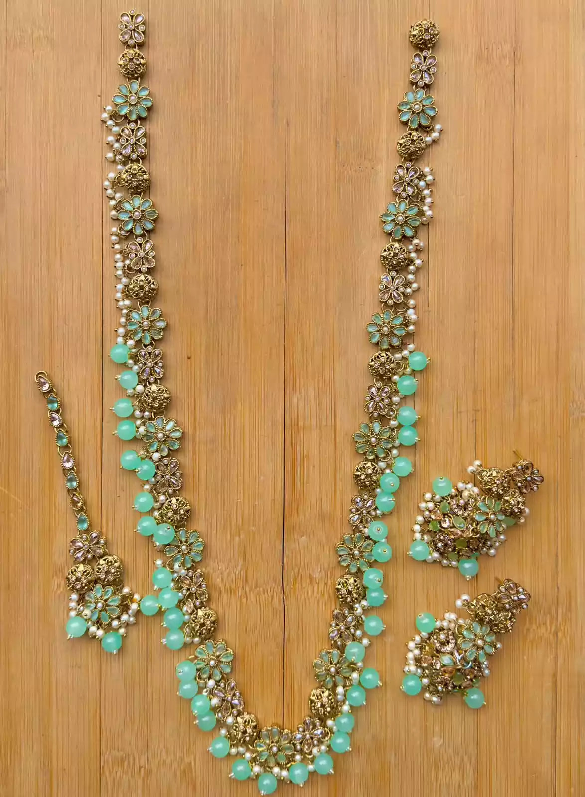 Zircon pearl long maala set