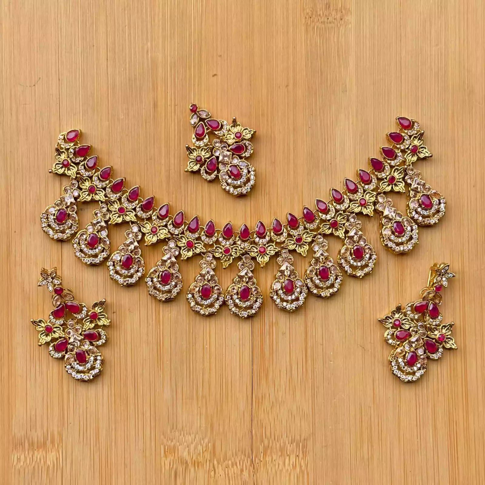 Zircon bridal necklace set Main image