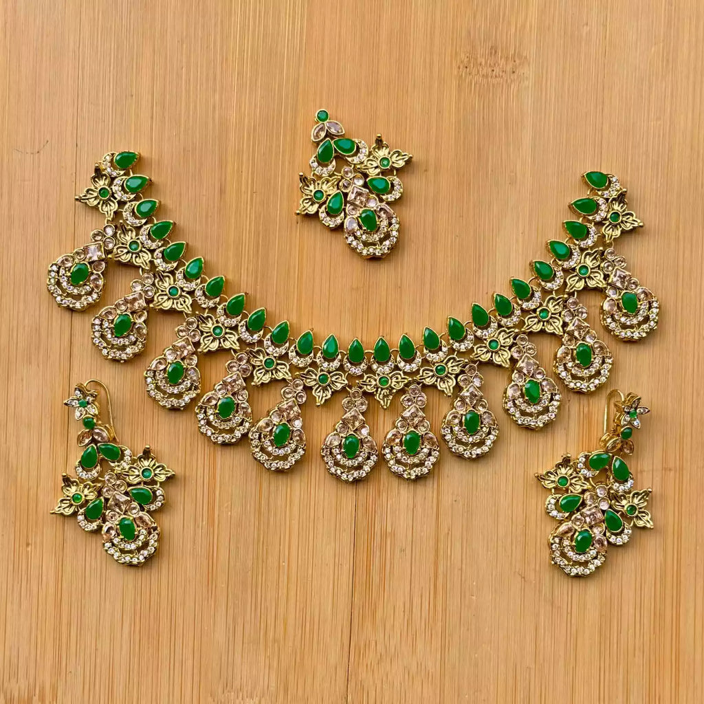 Zircon bridal necklace set