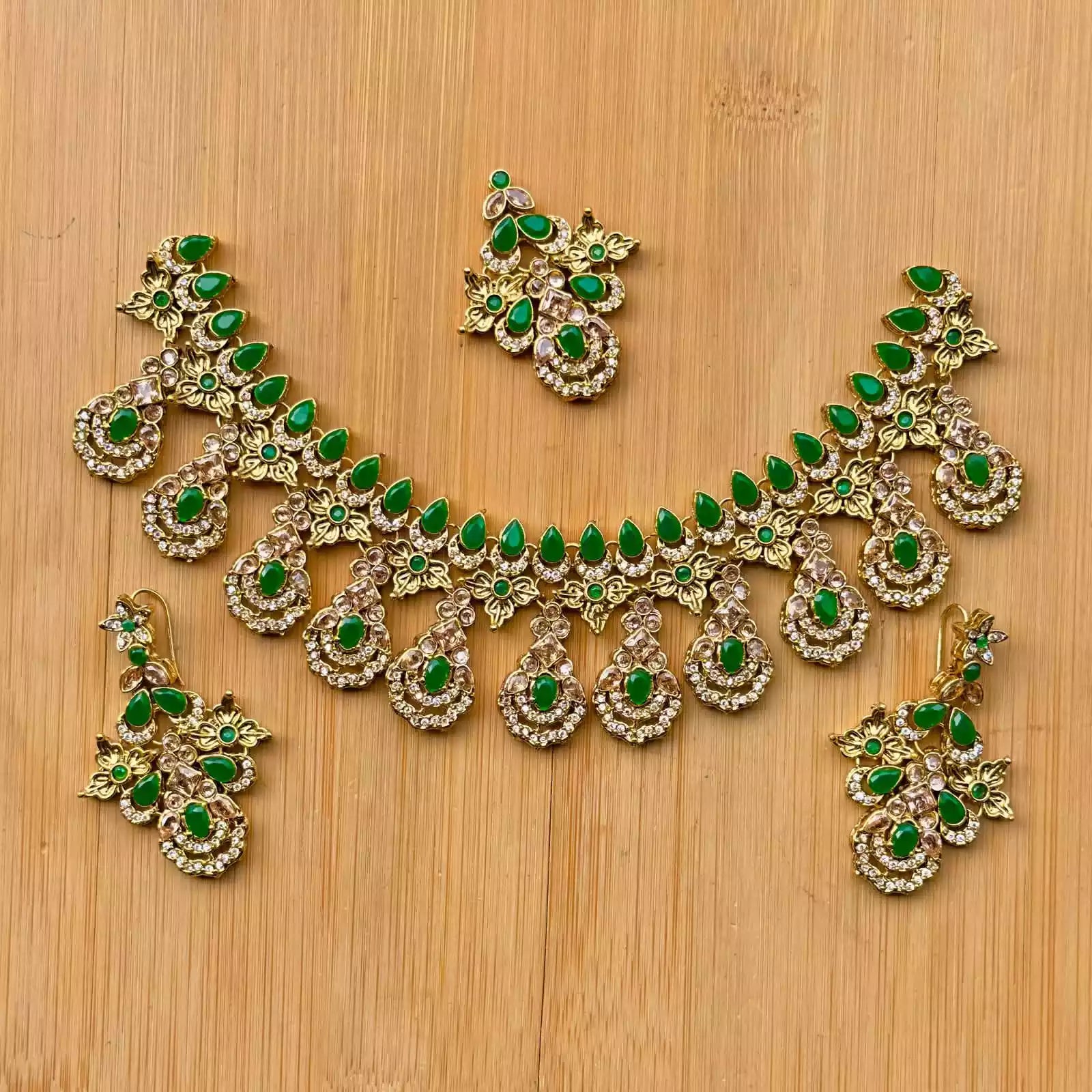 Zircon bridal necklace set