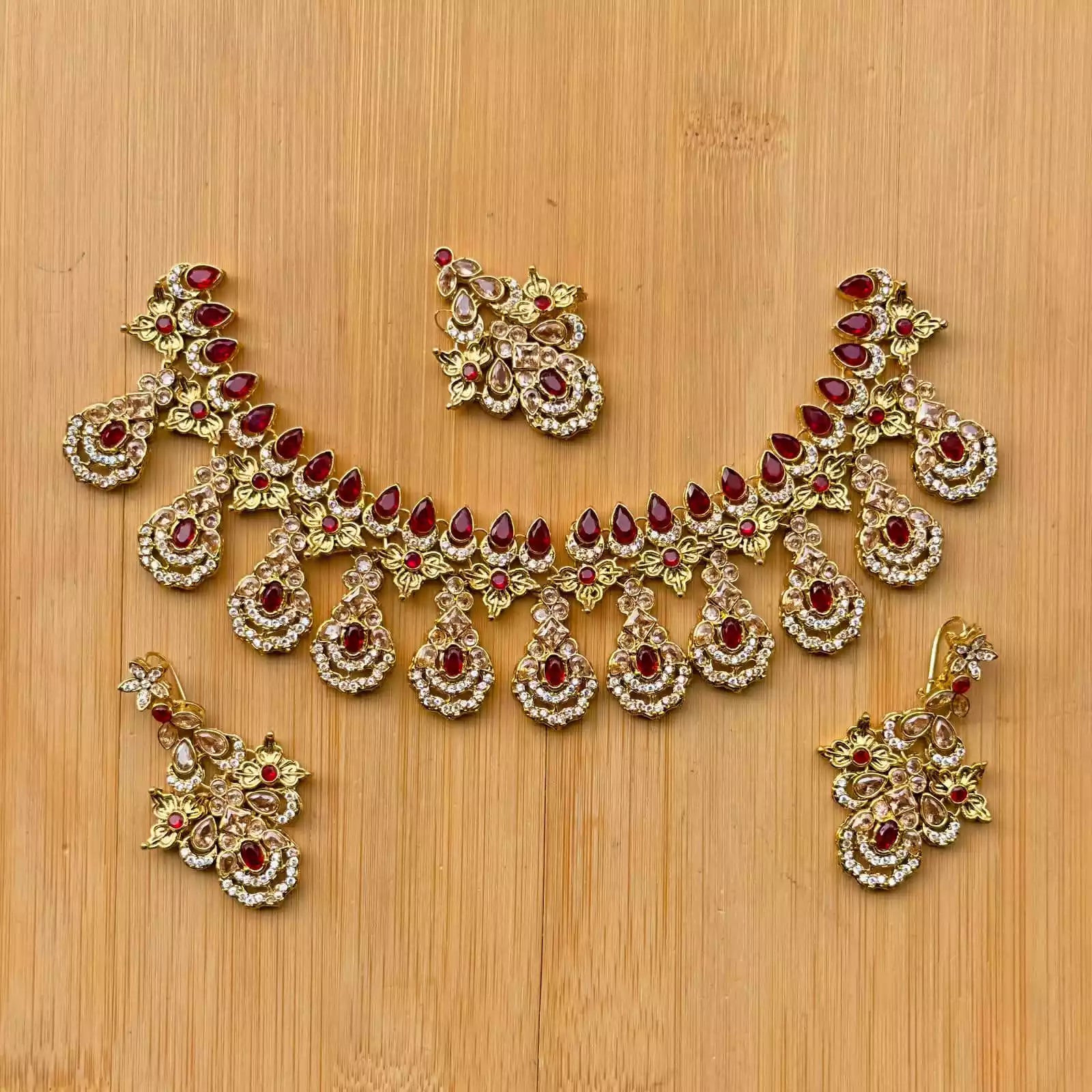 Zircon bridal necklace set