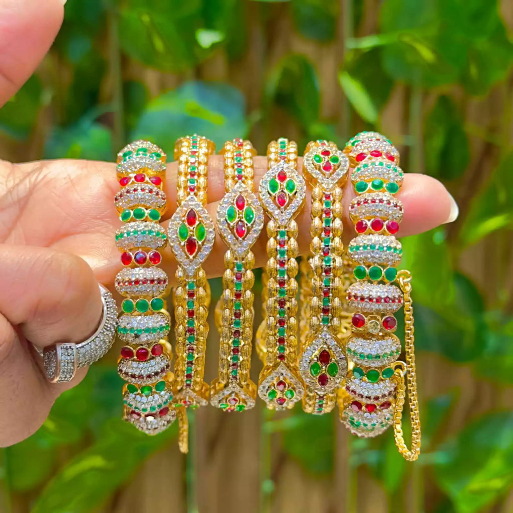 Gold plated premium zircon bangles