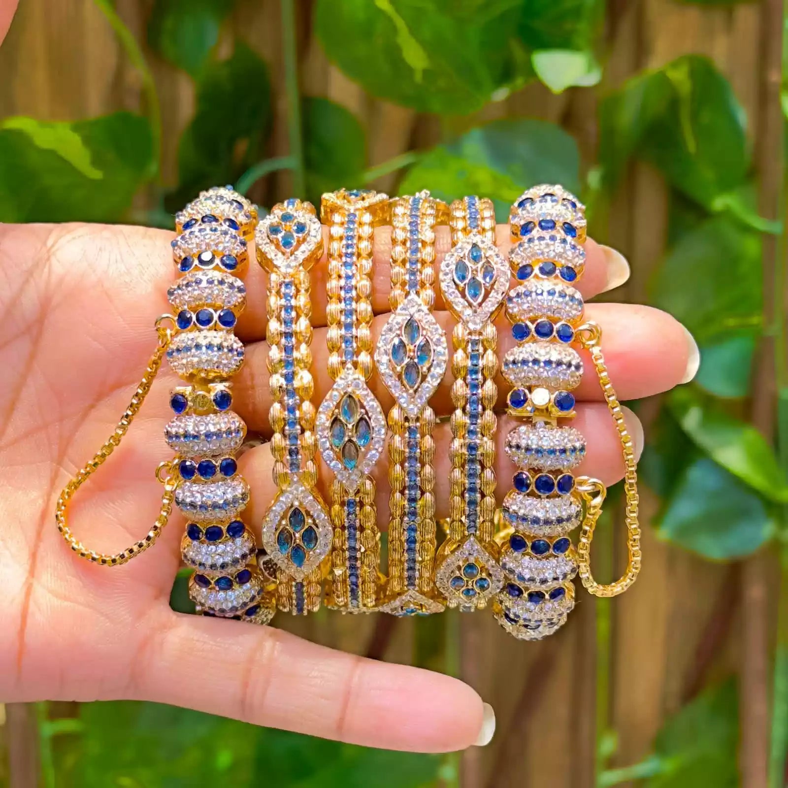 Gold plated premium zircon bangles Main image