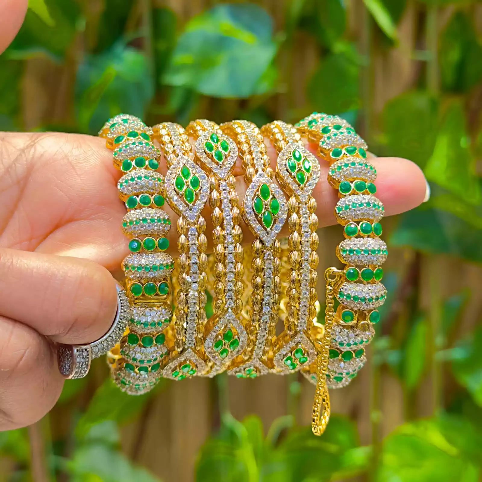 Gold plated premium zircon bangles Secondary image