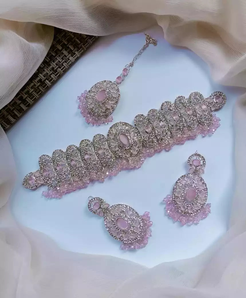Zircon choker set with teeka Main image