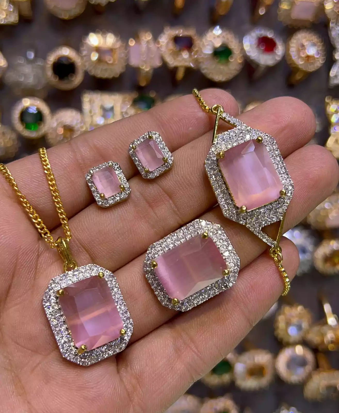 Zircon combo set with bracelet Secondary image