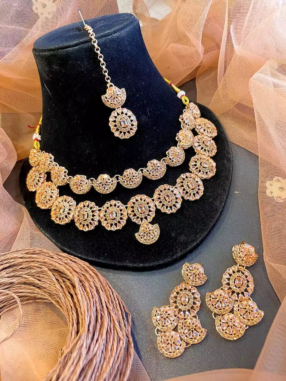 Double layer zircon set with teeka
