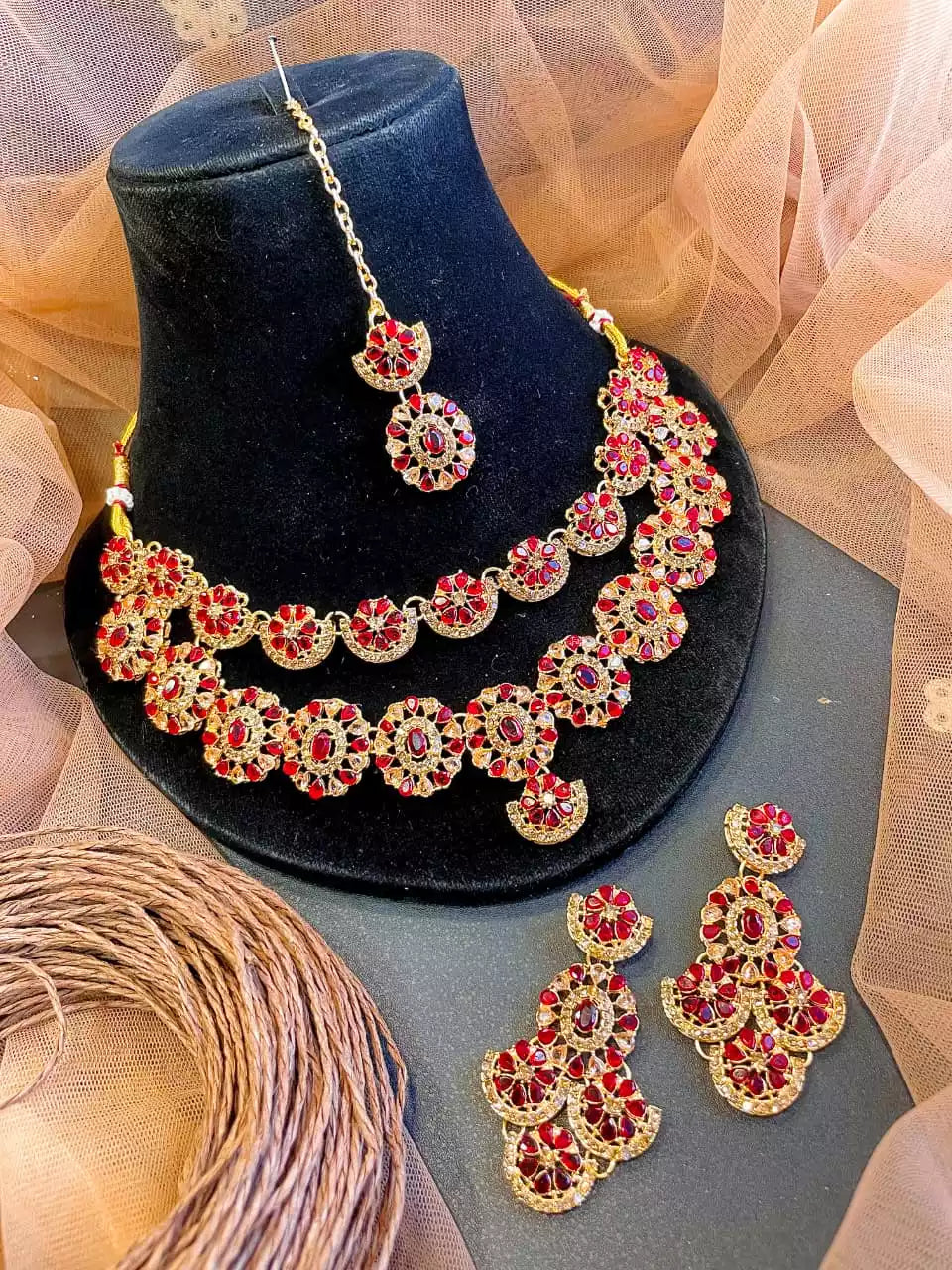 Double layer zircon set with teeka