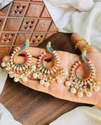 Zircon earrings with teeka