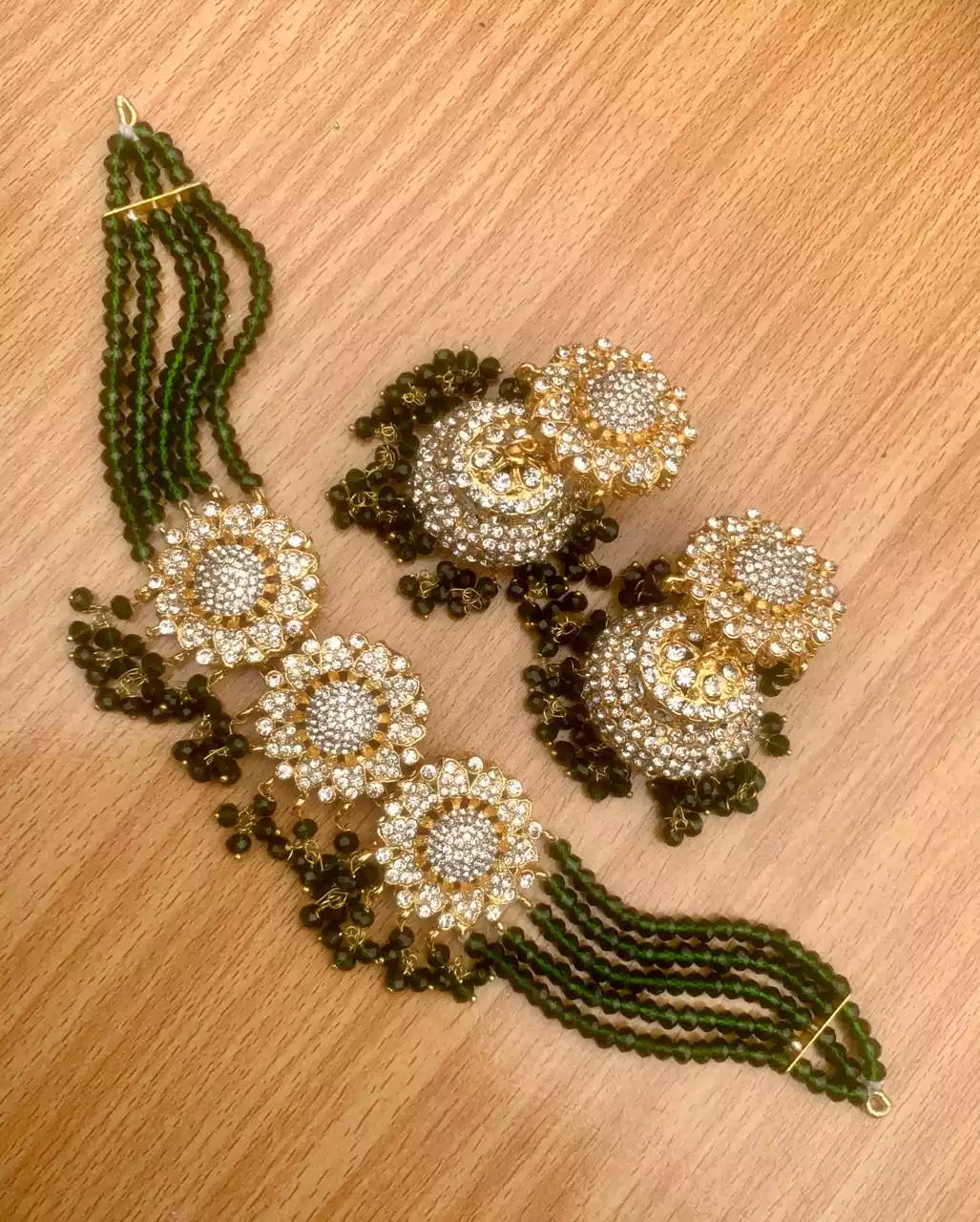 Zircon choker set with jhumki