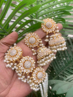 Zircon choker set with jhumki