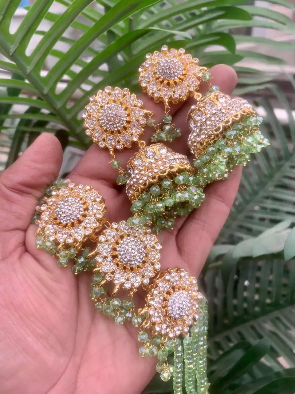 Zircon choker set with jhumki