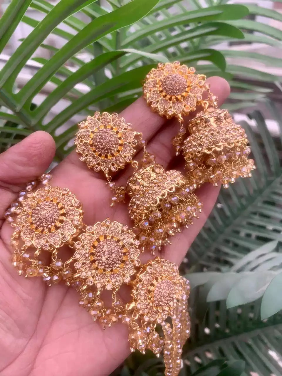 Zircon choker set with jhumki