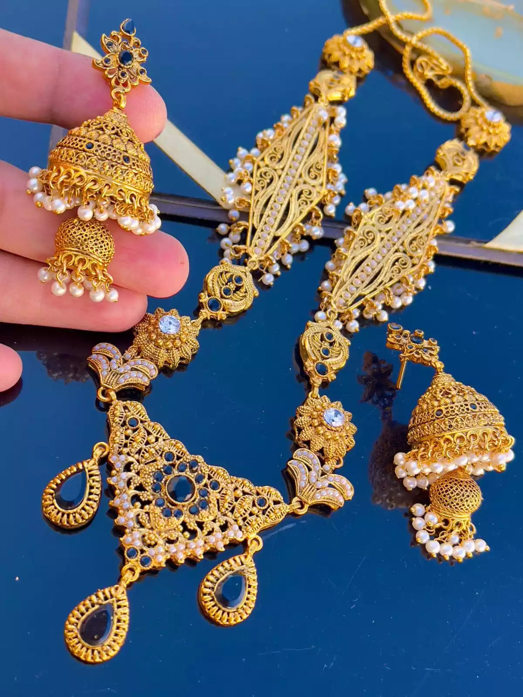 Egyptian set with jhumki earrings