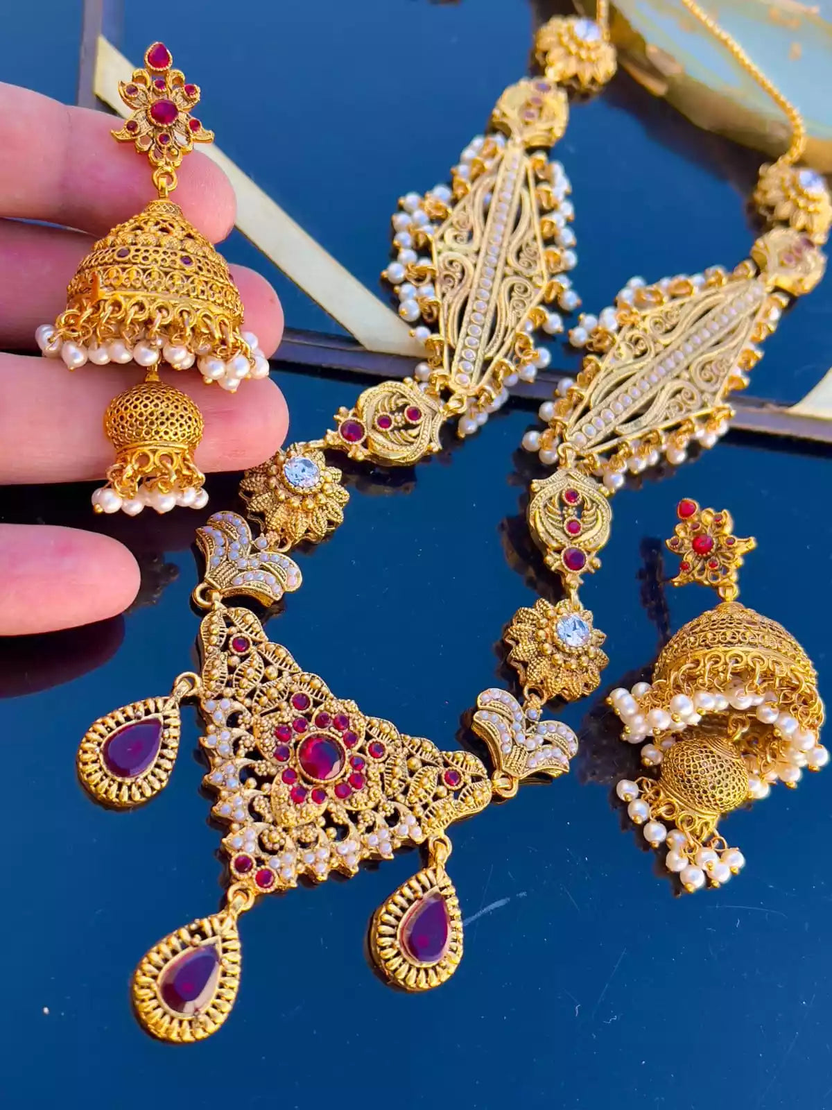 Egyptian set with jhumki earrings