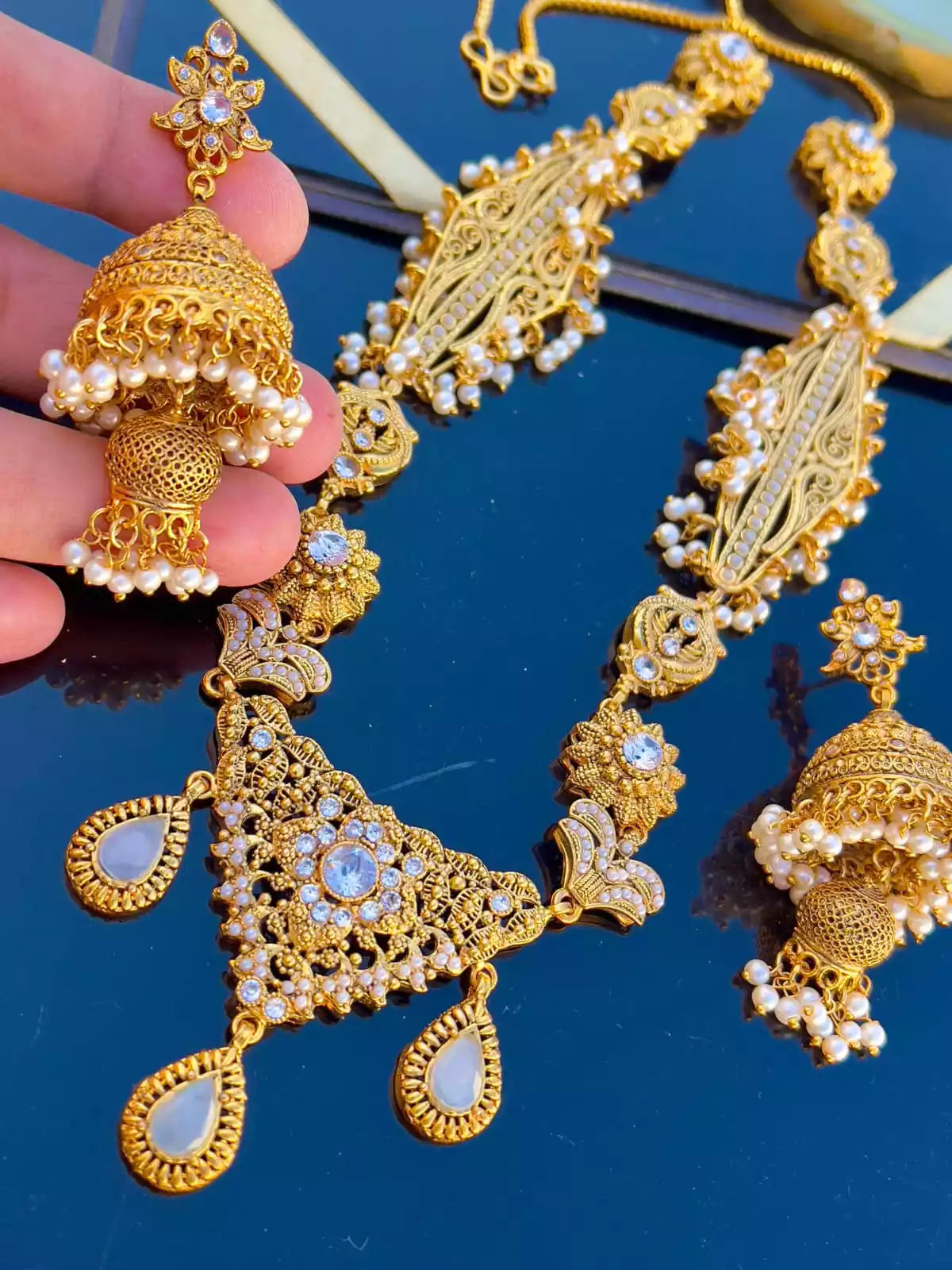 Egyptian set with jhumki earrings