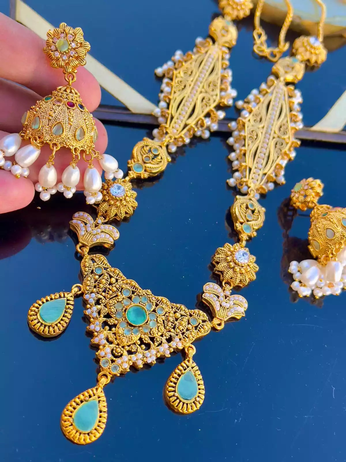 Egyptian set with jhumki earrings