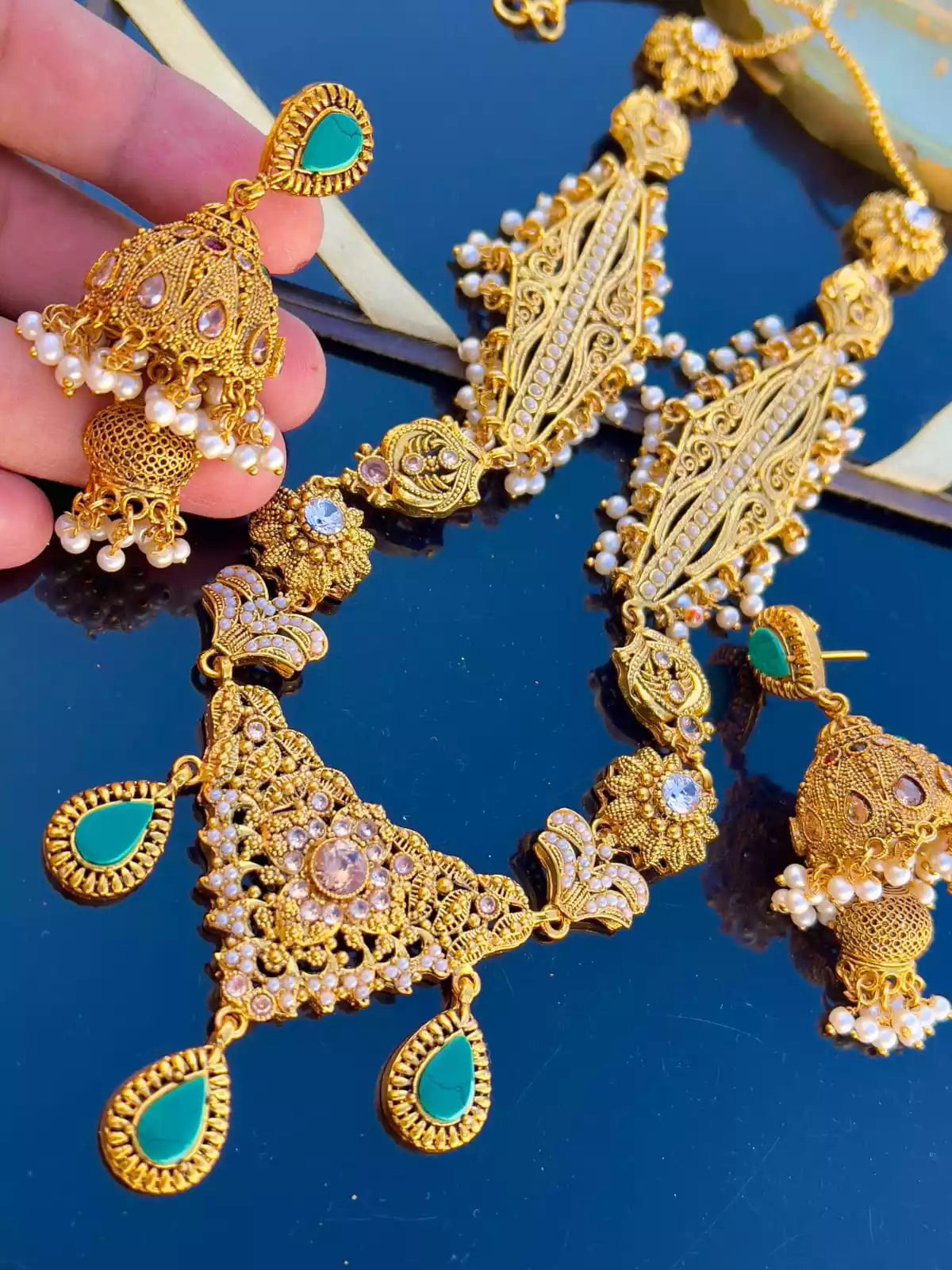 Egyptian set with jhumki earrings