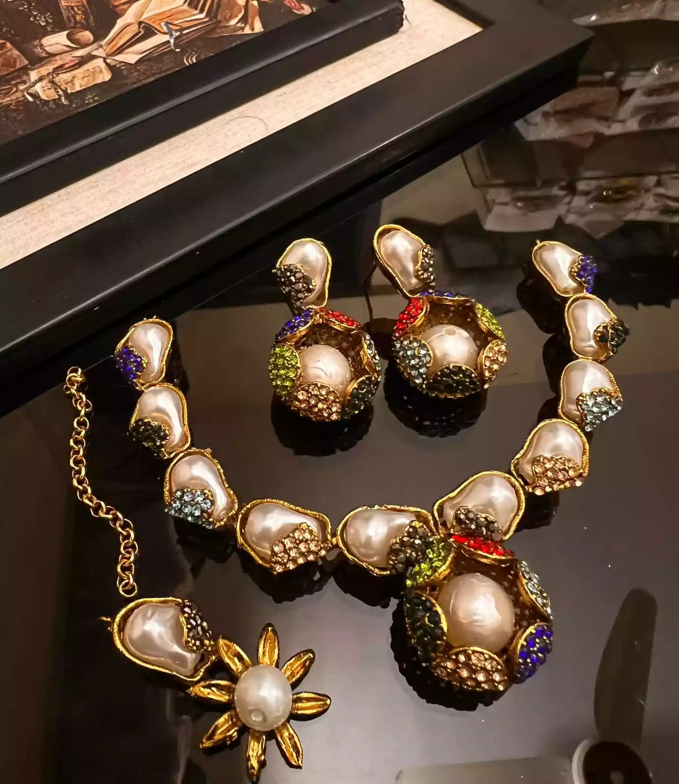 Mother pearl necklace set