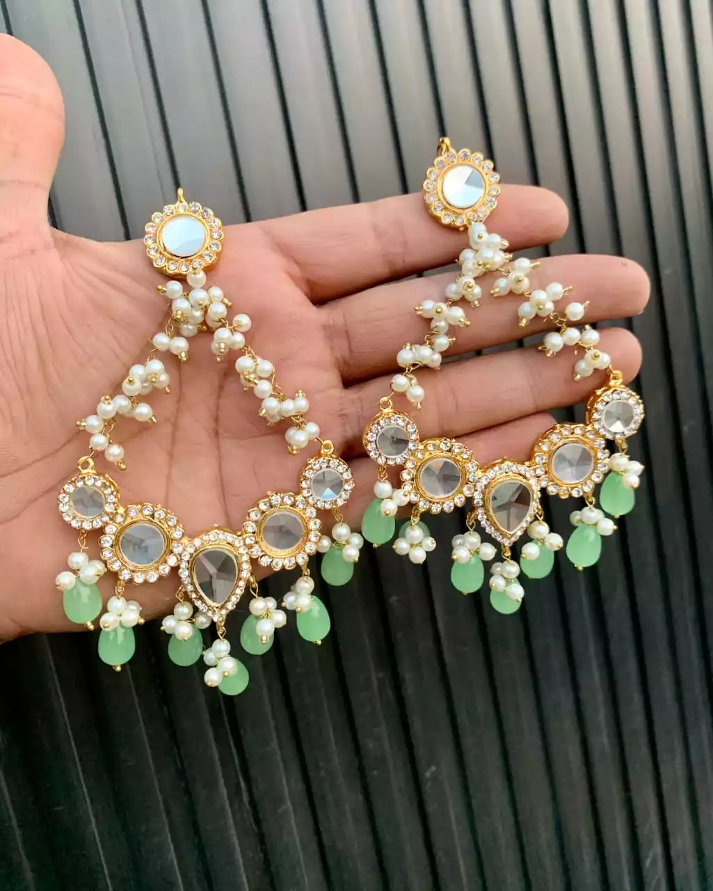 Kundan heavy earrings