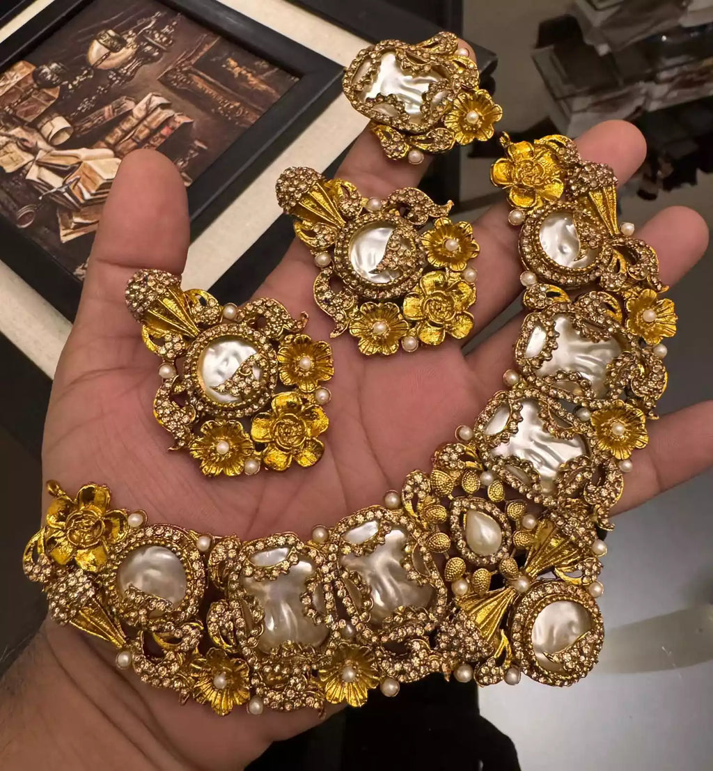 Heavy MOP necklace set