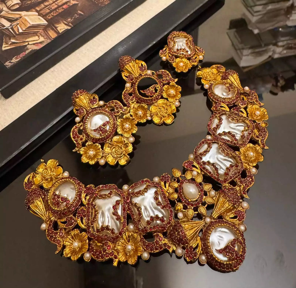 Heavy MOP necklace set