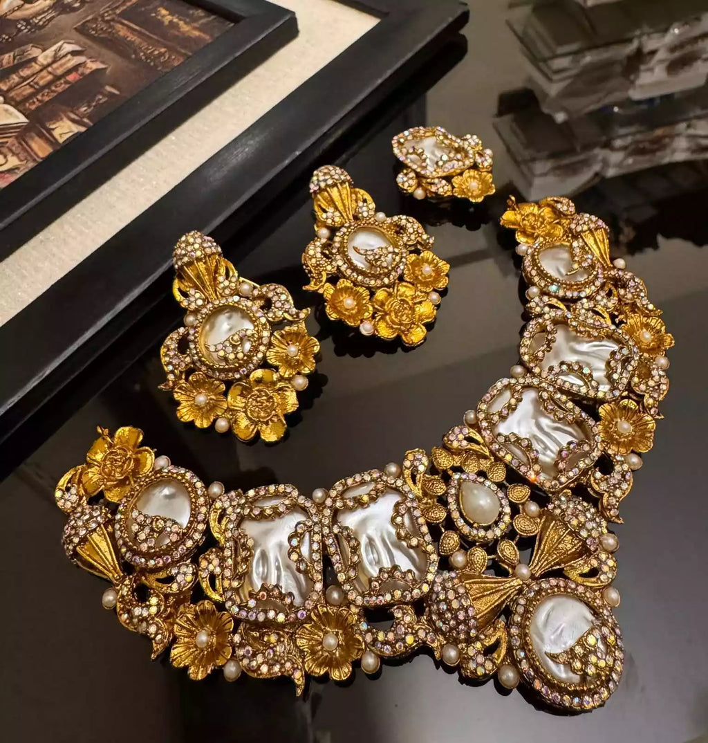Heavy MOP necklace set
