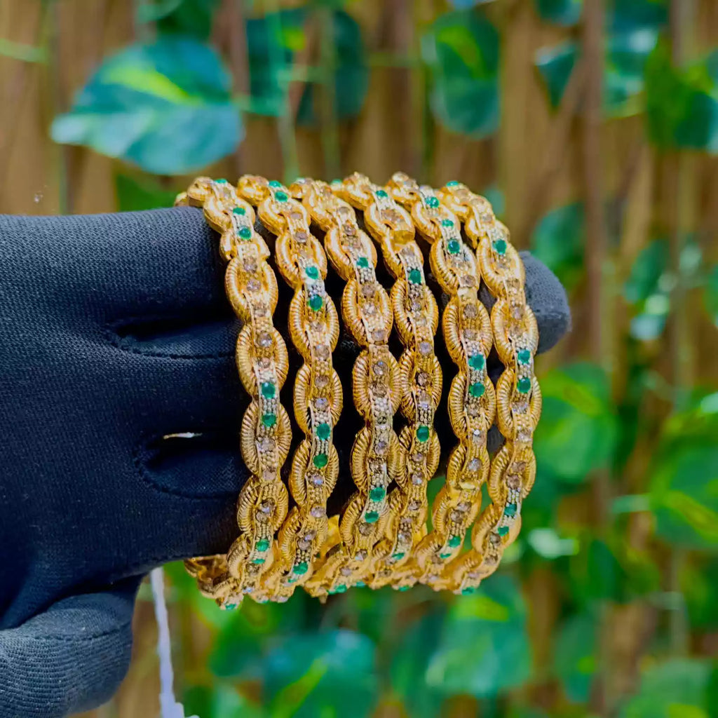 Gold plated designer bangles set