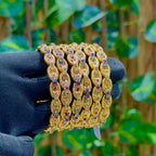 Gold plated designer bangles set