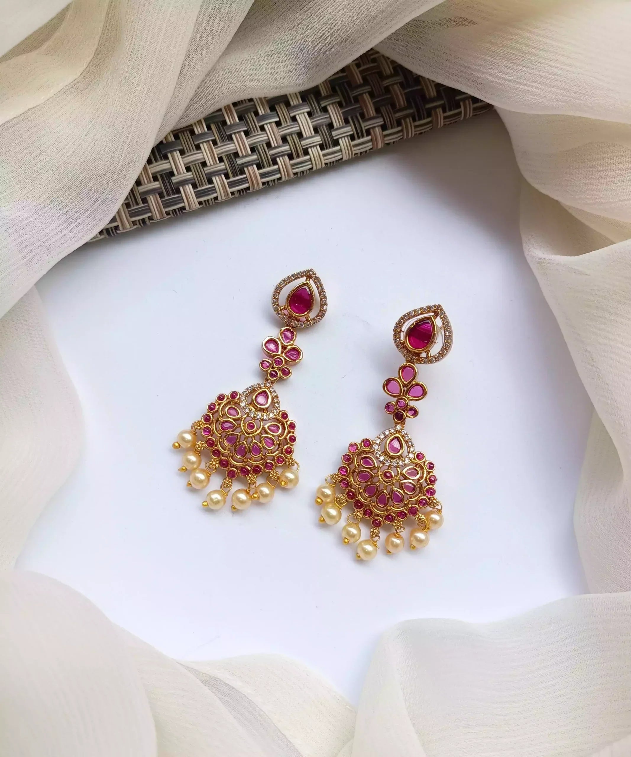 South indian earrings Secondary image