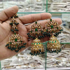 Zircon earrings with teeka