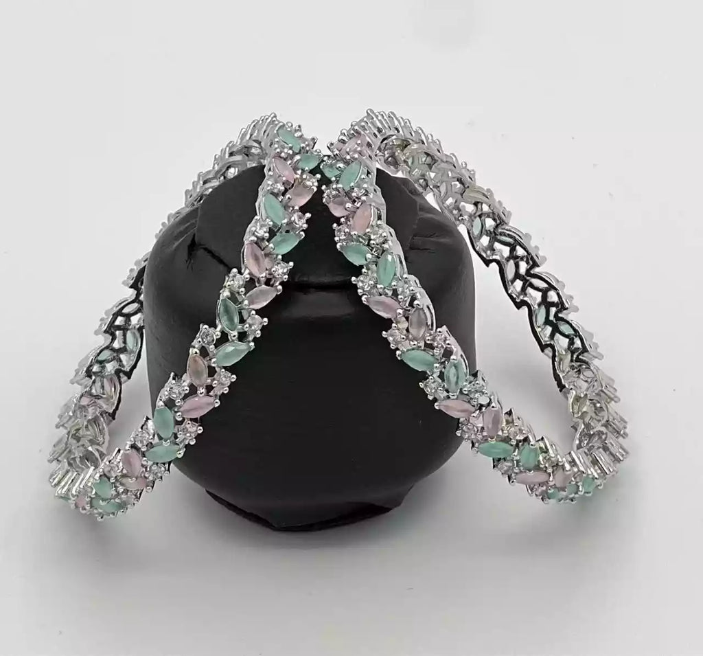 Zircon bangle pair