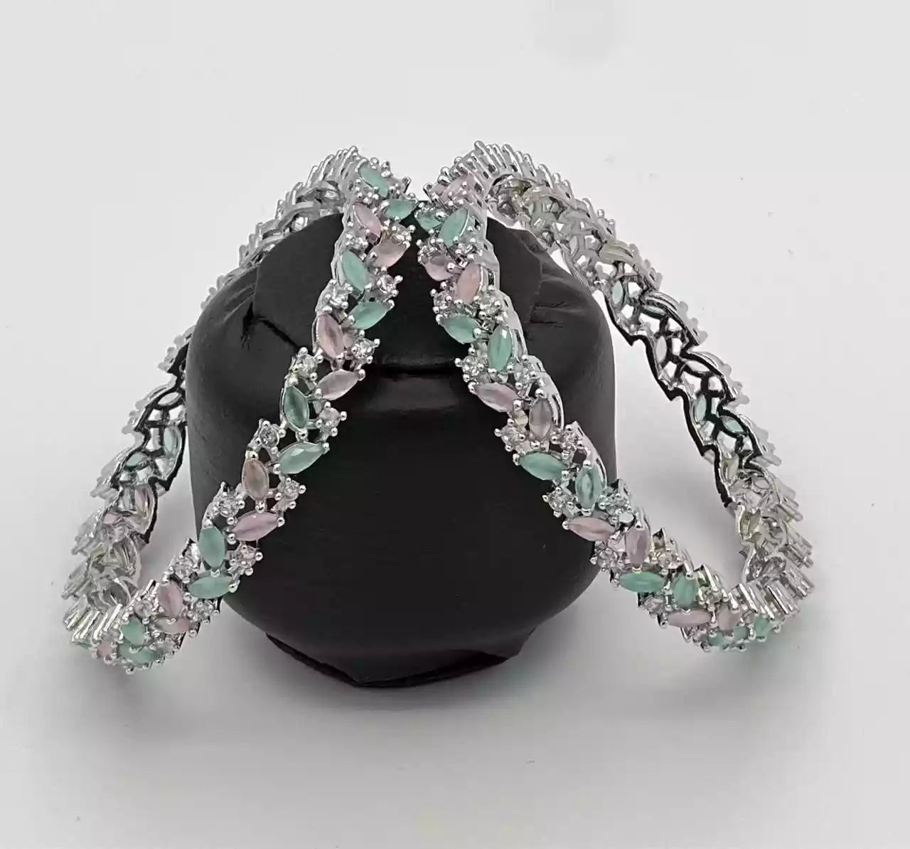 Zircon bangle pair