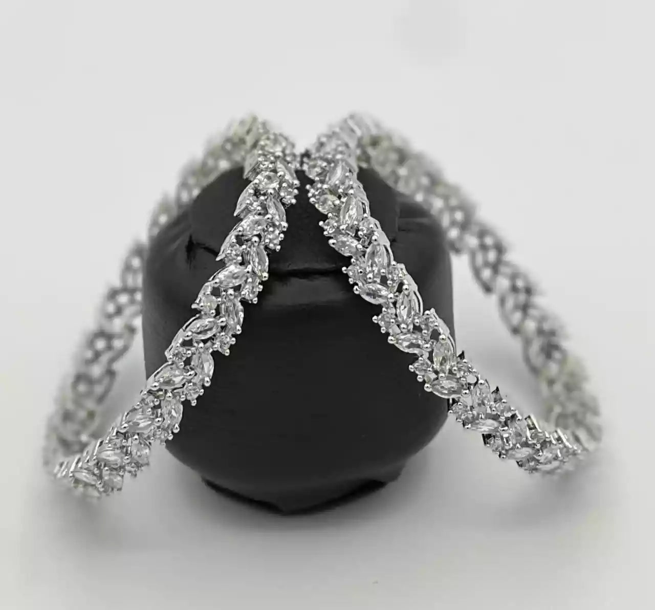 Zircon bangle pair