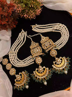 Kundan heavy earrings teeka