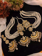 Kundan heavy earrings teeka