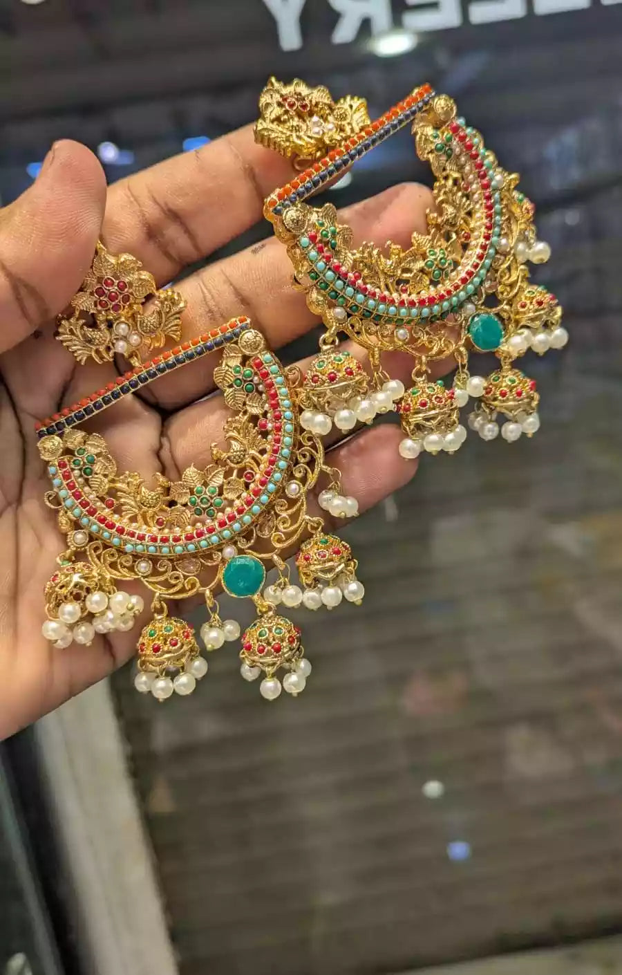 Noratan jhumki earrings