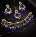 Kundan necklace set with teeka