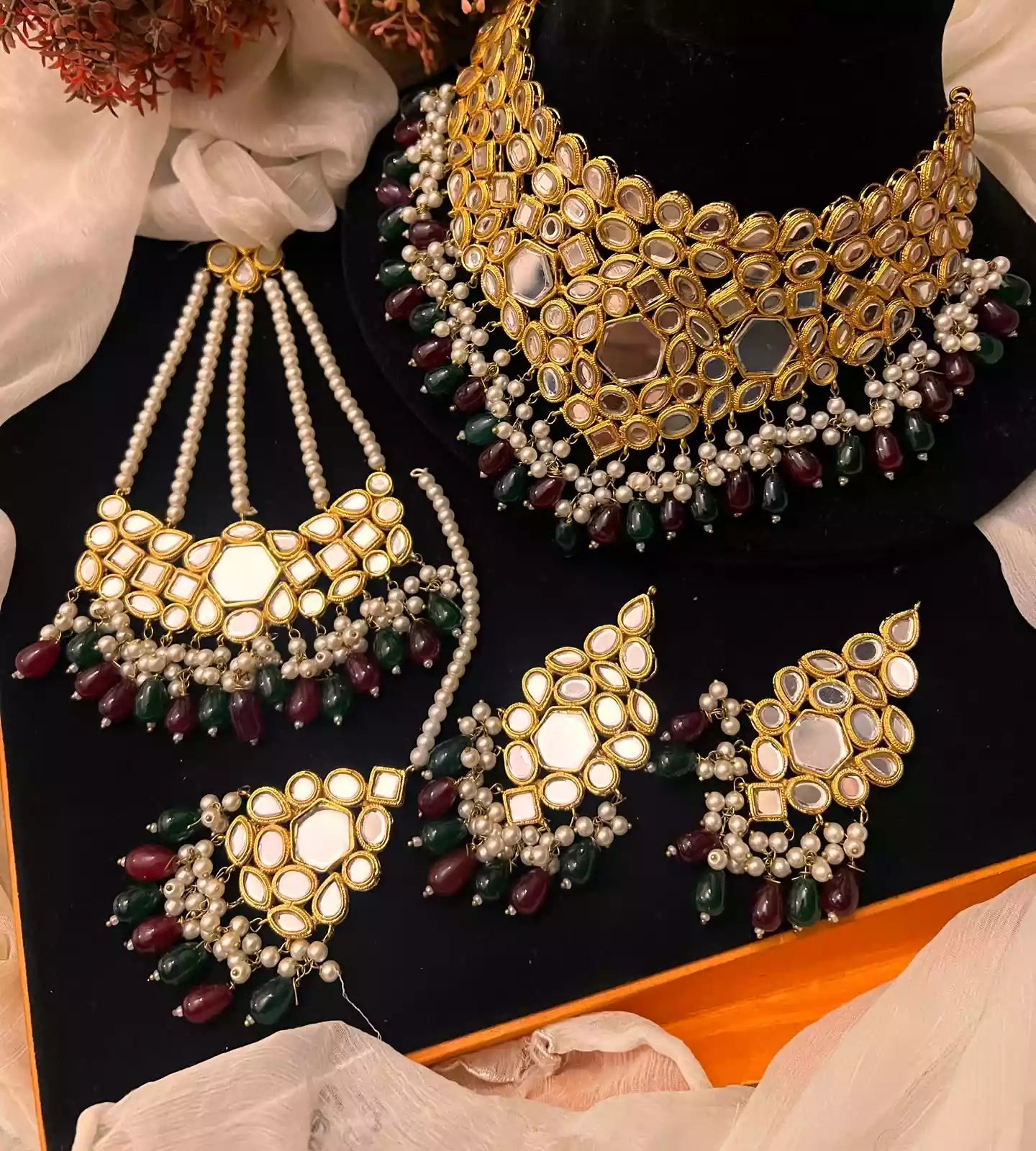 Sheesh kundan bridal set