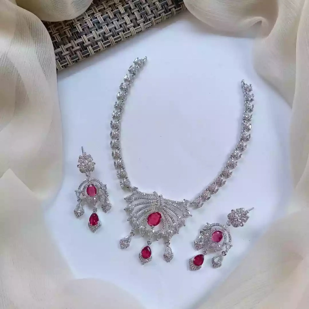 Indian zircon necklace set