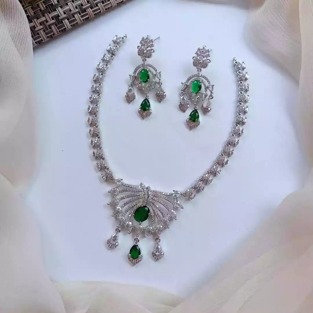 Indian zircon necklace set
