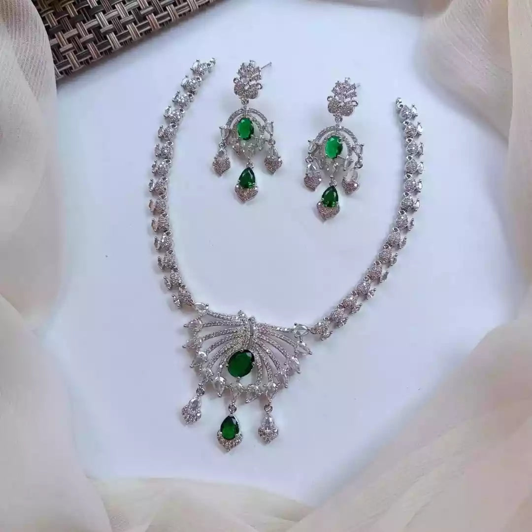 Indian zircon necklace set
