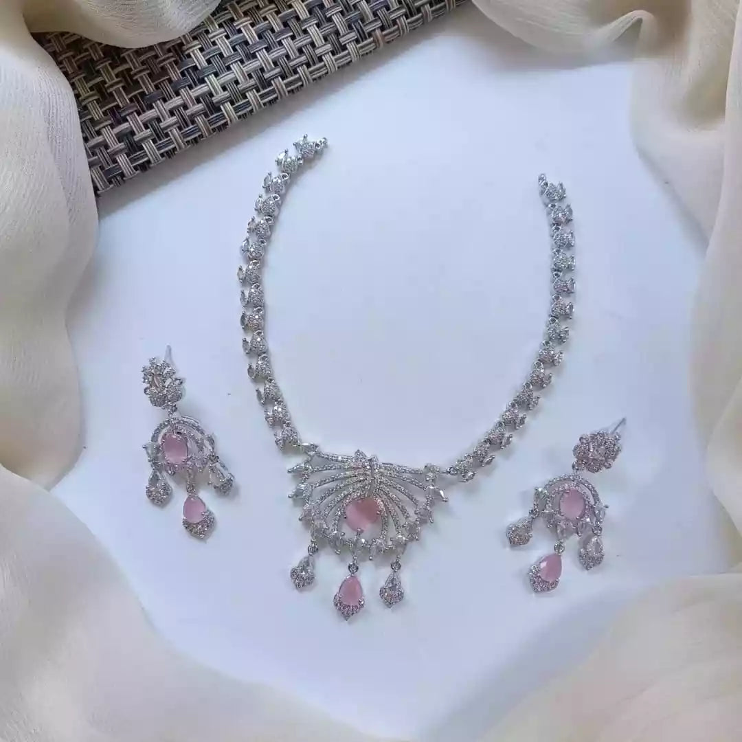 Indian zircon necklace set